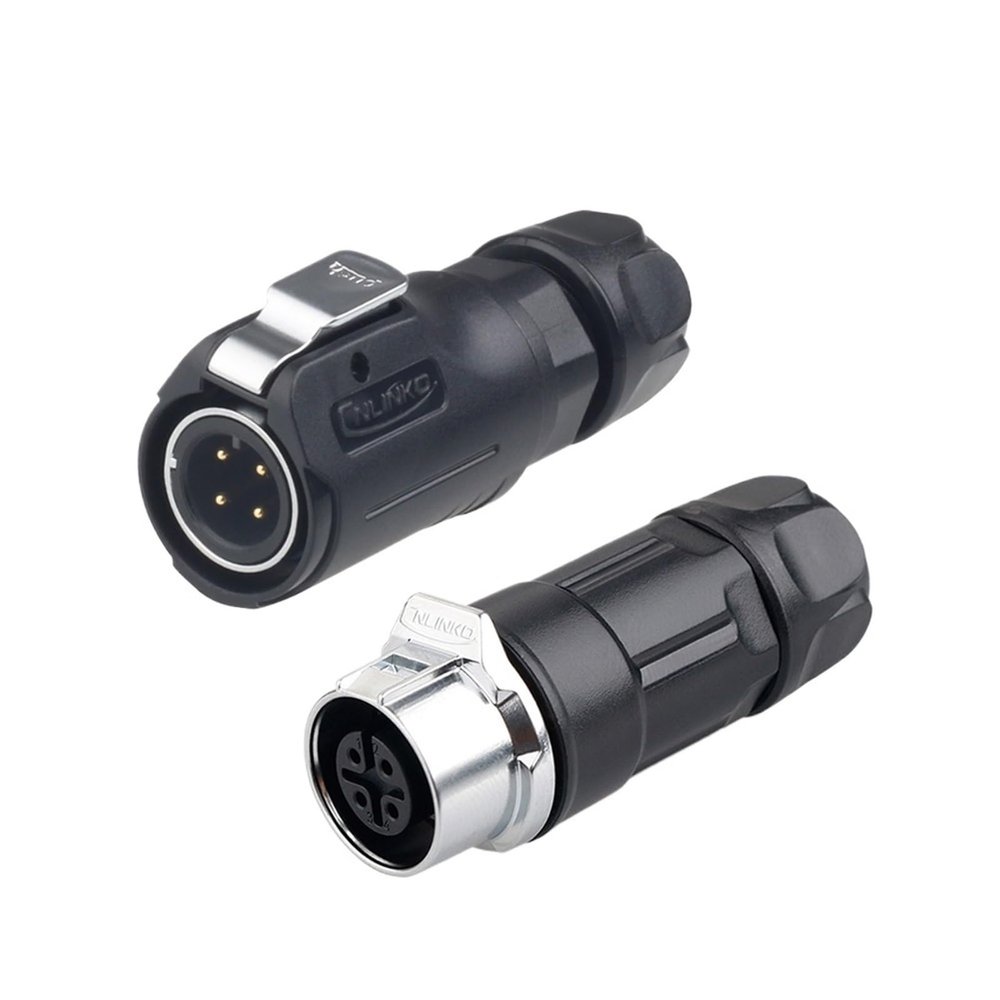 1Pcs M12 Tiny Industrial Connector 2 3 4 5 6 7 8 Pin Waterproof 100V/125V AC Power Cable Connector for Electronic Instruments(4 Pin Set)
