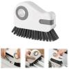 2 in 1 Groove Cleaning Brush Window Track Cleaning Tools, 2026 New Multifunction Hard Bristle Crevice Cleaning Brush with Hidden Scraperfor Sliding Door Track, Window Sill, Shutter Door (Gray) view 1