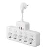 EU AC Plug Power Strip with Independent Switch and USB-C Charging Adapter - Wall Mounted Network Filter Socket(EU Plug White) view 1