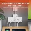 EU AC Plug Power Strip with Independent Switch and USB-C Charging Adapter - Wall Mounted Network Filter Socket(EU Plug White) view 3