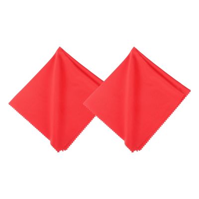 MECCANIXITY 2 Pcs Microfiber Record Cleaning Cloth, 16" x 16" Anti-Static Microfiber Towels Lint-Free Cleaner for LP Record Vinyl Glasses TV Screen Laptop, Red