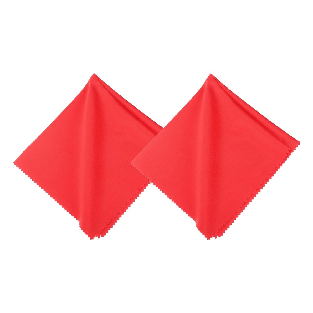 MECCANIXITY 2 Pcs Microfiber Record Cleaning Cloth, 16" x 16" Anti-Static Microfiber Towels Lint-Free Cleaner for LP Record Vinyl Glasses TV Screen Laptop, Red