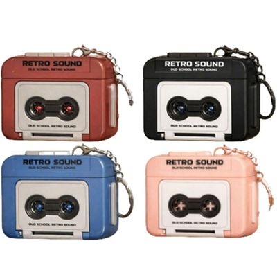 Mini Cassette Player,Micro Retro Sound Keychain Tape,Microcassette Player,Vintage Tape Recorder Couple Gift Keychain Mini Recordable,Plastic Headphone Music,for Backpacks, Handbags