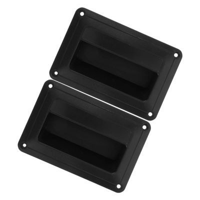 Alipis 2pcs Recessed Plastic Speaker Side Handles Replacement Speaker Handle Hardware for Stage Monitor Audio Cabinets Black