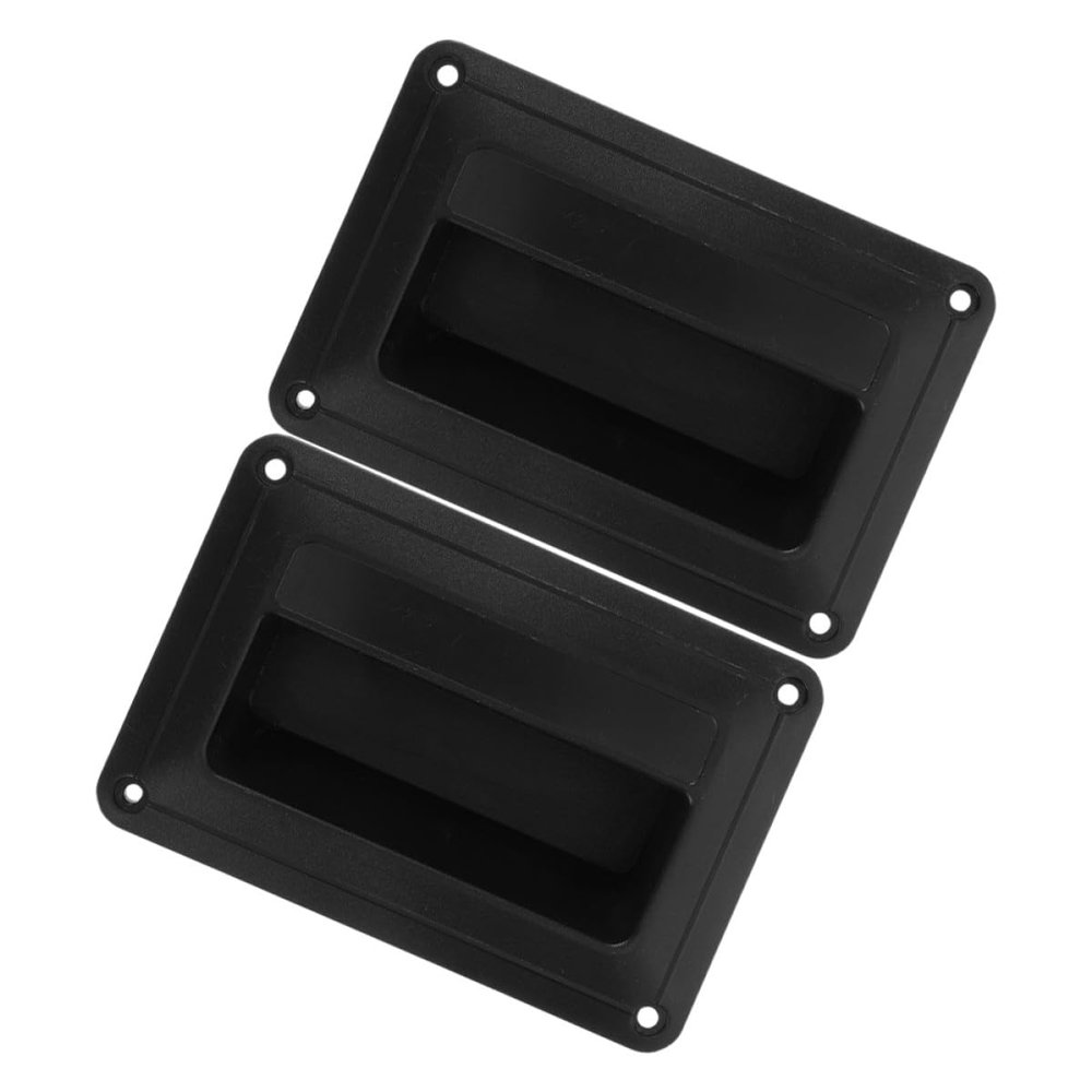 Alipis 2pcs Recessed Plastic Speaker Side Handles Replacement Speaker Handle Hardware for Stage Monitor Audio Cabinets Black