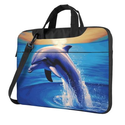 3 In 1 Laptop Bag 14 inch Computer Briefcase for Men Women, Elegant dolphin Laptop Shoulder Bag Office Work Bags
