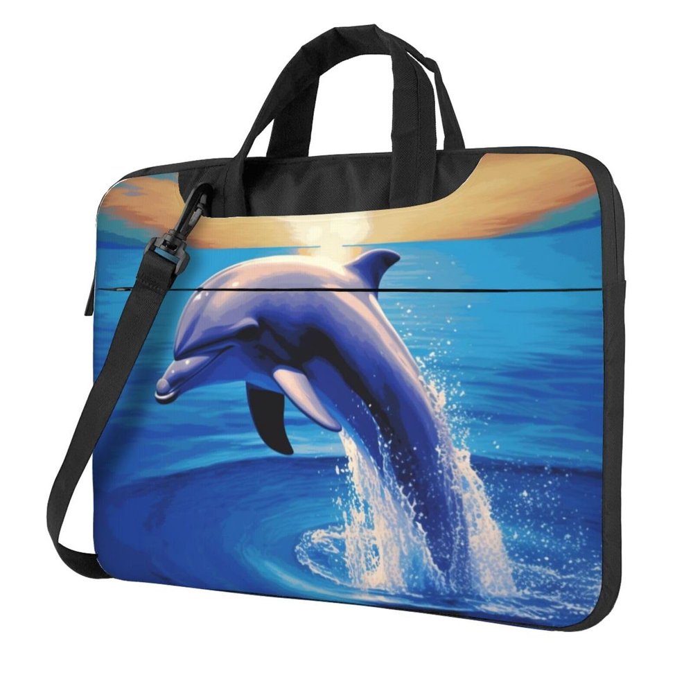 3 In 1 Laptop Bag 14 inch Computer Briefcase for Men Women, Elegant dolphin Laptop Shoulder Bag Office Work Bags