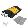 2 Channel Speed Bump, Driveway Hose Protector, Rubber and Plastics, 44000 lbs Capacity, Outdoor Cord Protector, with 4 Bolts(50x35x7cm/19.7x14x2.7in) view 1