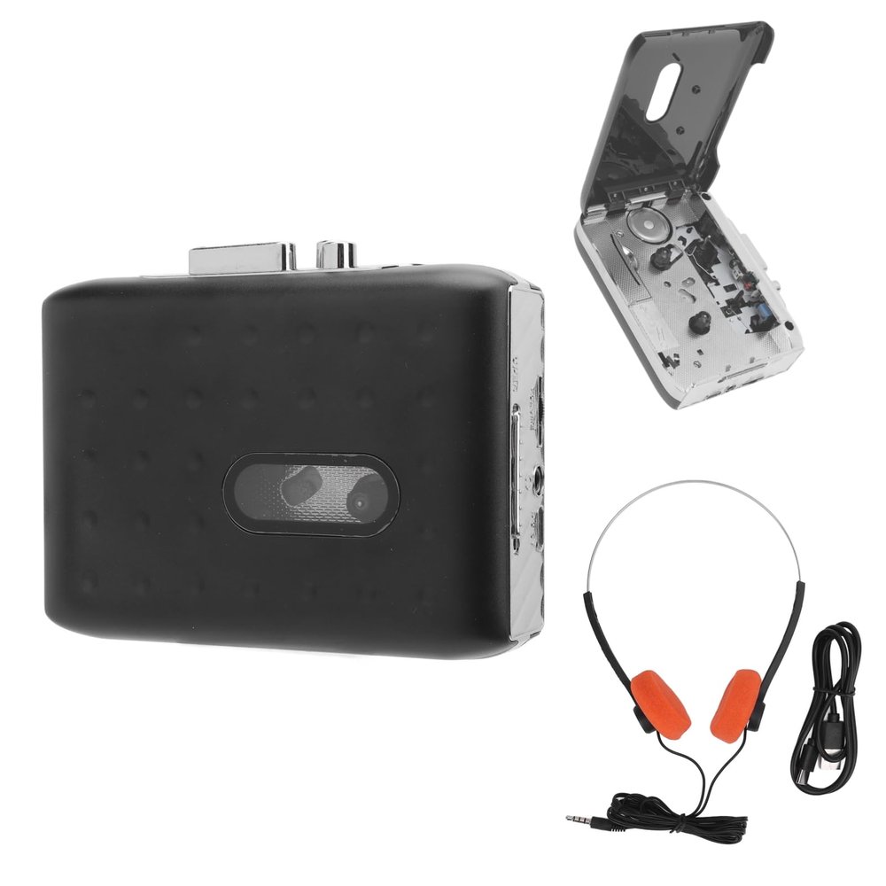 Fabater Cassette Player Tape Recorder, Portable Player with Headphone for Music Playback, Cassette to MP3 Converter, Support Reverse Recording to Tape, Fast Forward and Rewind