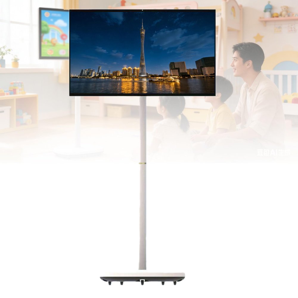 Nicvrea 27" Portable TV -1080P Touch Screen Monitor on Wheels, Rotatable TV Tablet with Remote Control, Mobile Smart Standing Display, Rolling TV on Wheels
