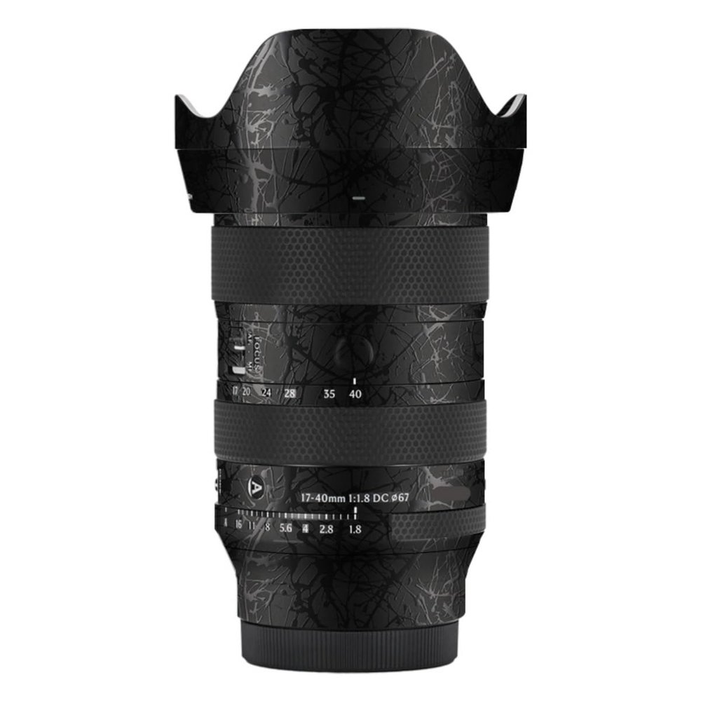 17-40 1.8 Camera Lens Sticker for Sigma 17-40mm F1.8 DC fit for Sony E L Mount Coat Wraps Film Protector Vinyl Decal Skin(Splash Ultra Black)