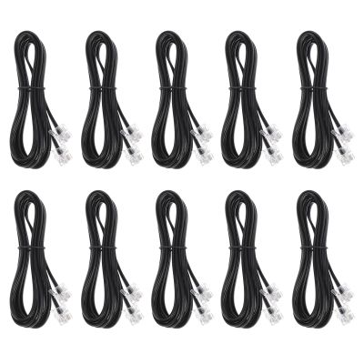 BELLIFFY 10pcs 4-core Landline Cable 2 Meters Telephone Cord Flat Telephone Wire for Home and Office Landline Accessories Connecting Cable