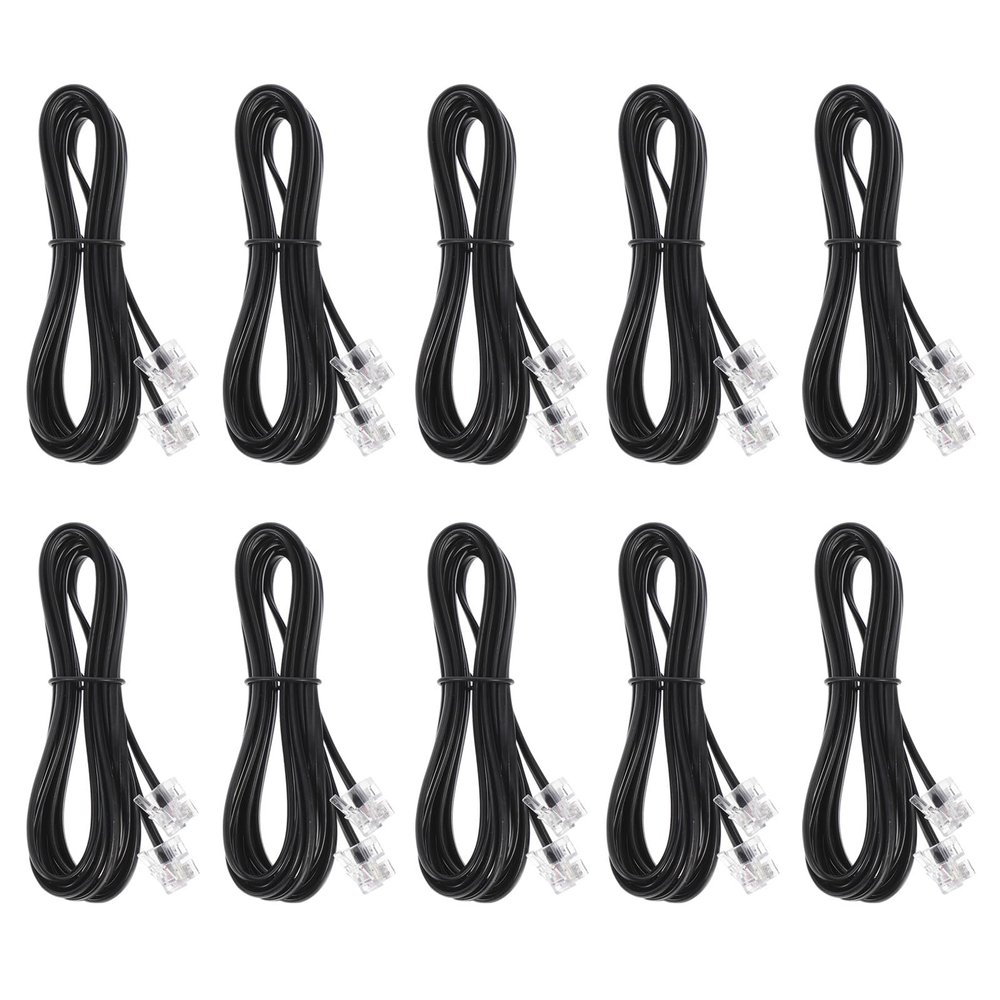 BELLIFFY 10pcs 4-core Landline Cable 2 Meters Telephone Cord Flat Telephone Wire for Home and Office Landline Accessories Connecting Cable