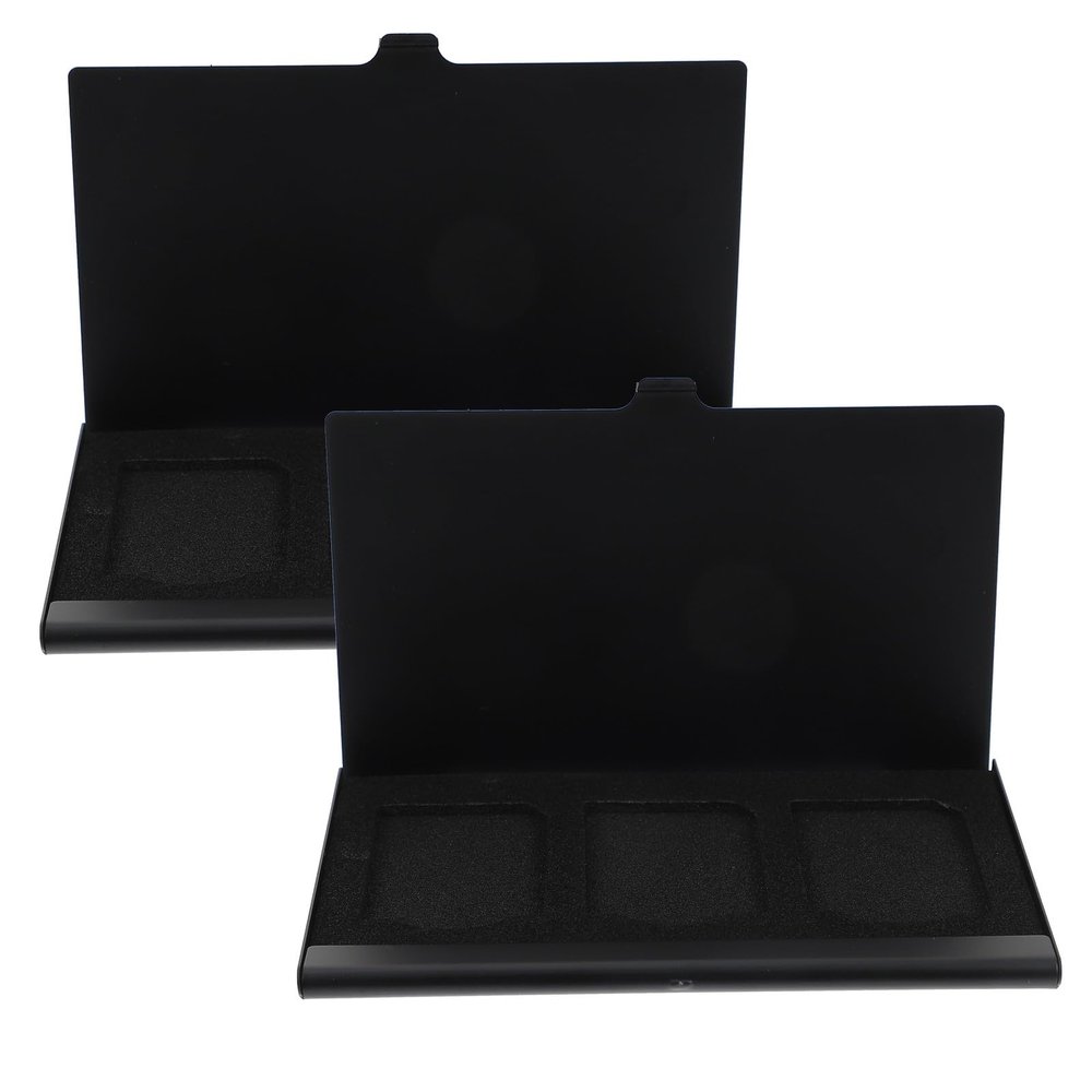 Alipis 2pcs Memory Card Holder Case Portable Storage Box for Secure Cards Shockproof Waterproof Black for Camera Photography
