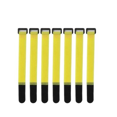 10pcs Yellow Reusable Hook and Loop Cable Ties with Buckle Fastening Tape Self Adhesive Bundle Wrap Belt Fastener Straps