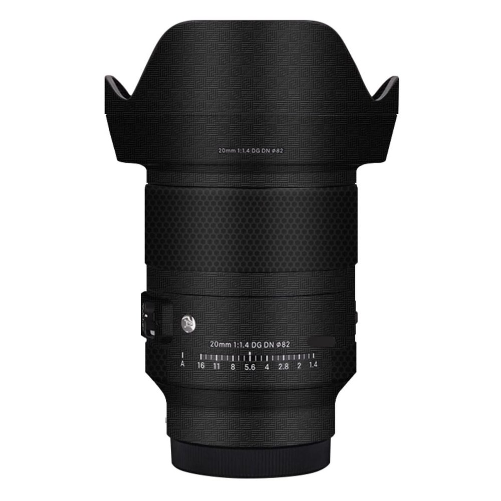20 1.4 Camera Lens Sticker for Sigma 20mm F1.4 DG DN fit for Sony Mount Coat Wraps Film Protector Vinyl Decal Skin(Armor Fiber Black)