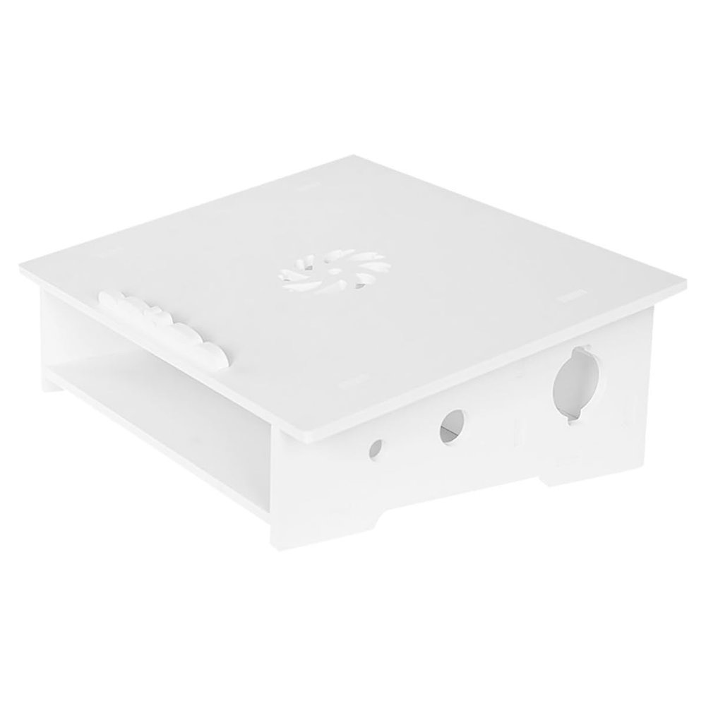 Alipis Laptop Elevated Rack Cooling Stand with Storage Holder for Home Office Use, Small White Laptop Support Rack Compatible with Desktop Computers