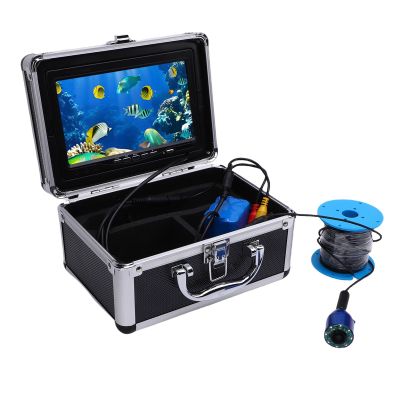 Jiawu Underwater Fishing Camera, Portable Video Fish Finder, 7 inch Large Color Screen 360 Horizontal Panning Camera with 8 LEDs Light and 30M Cable for Lake Sea Boat Ice Fishing (US)