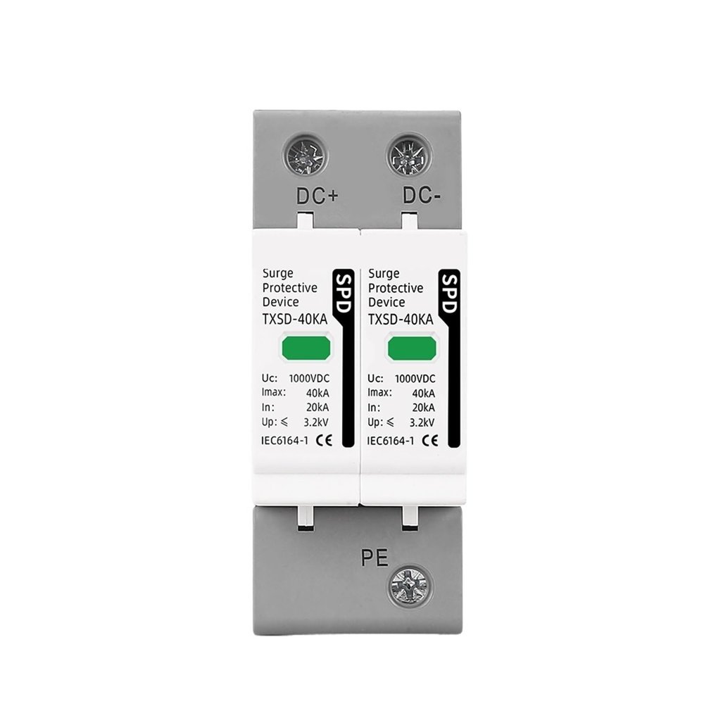 1pc 2P 500V 600V 800V 1000V 40KA~60KA Din Rail Solar Outdoor Power Protection Protective Device Surge Protector(40KA,DC 800V)