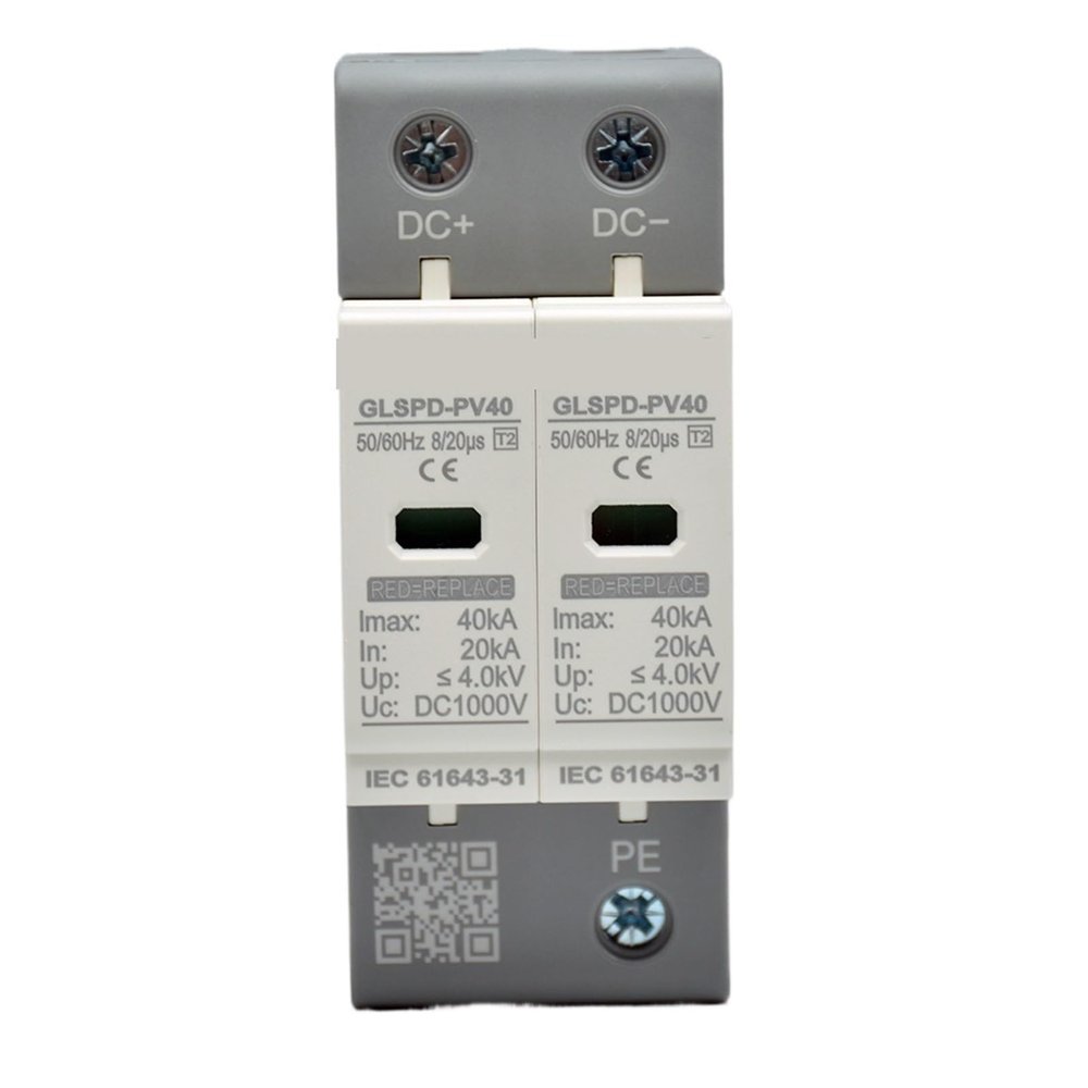1pc 1000V 20KA~40KA House Surge Protector Protective Low-Voltage Arrester Device(1000V White)
