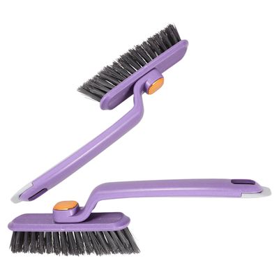 CATIEBYE 2pcs Rotating Crevice Cleaning Brush Hard Bristles, Long Handle Window Track and Floor Scrubber for Bathroom Tiles and Gap Cleaning Tools Random Color