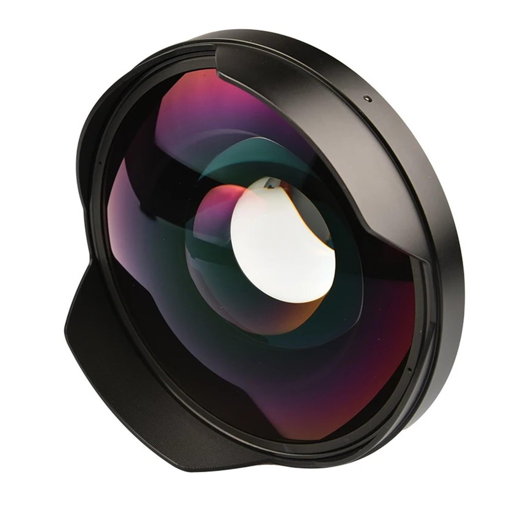 VLOGMAGIC 52MM / 58MM / 62MM /67MM / 72MM 0.3X Ultra Fisheye Wide Lens Adapter with Hood Only for Video Cameras Camcorders(72MM)