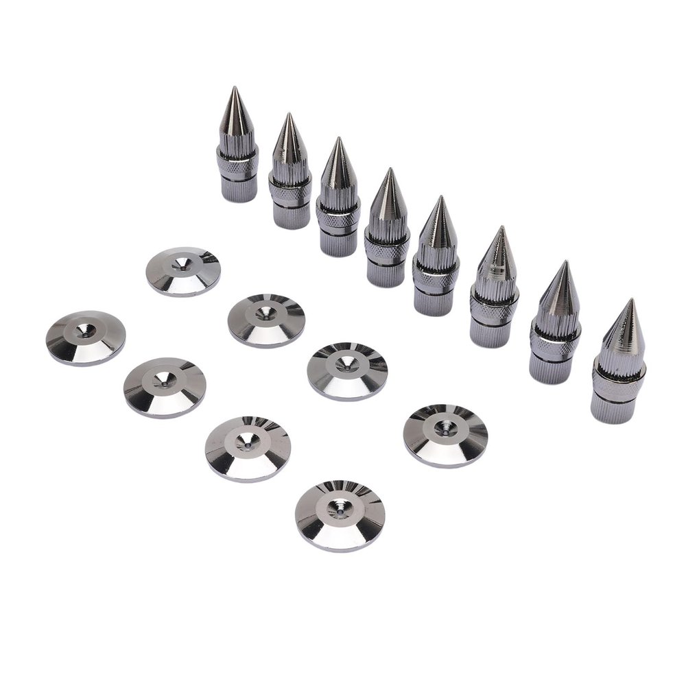 BONKZEBU 8Pcs Speaker Spike Pad Set Copper, Height Adjustable Turntable Speaker Shock Absorption Feet Set for Amplifiers Subwoofers Instruments, Musical Instrument Shock Absorber