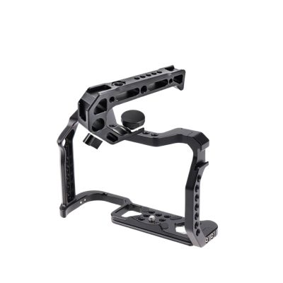 Compatible for Canon EOS R6 & R5 Series Cameras, Camera Cage Kit with Wooden Handle & ARRI Screw(R6II Cage Kit3)