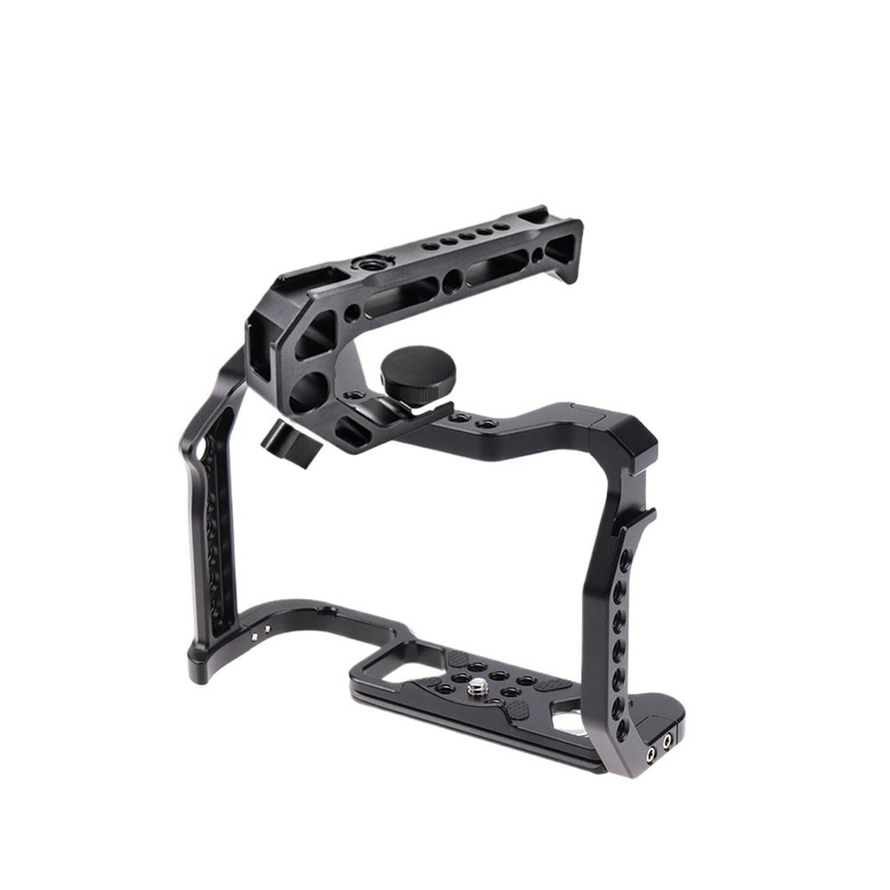 Compatible for Canon EOS R6 & R5 Series Cameras, Camera Cage Kit with Wooden Handle & ARRI Screw(R6II Cage Kit3)