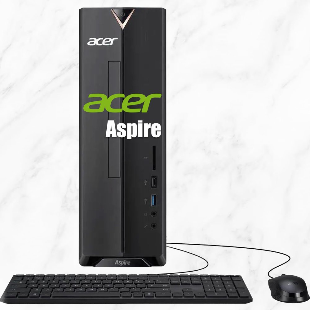 acer Aspire SFF Compact 8L Desktop Computer | Intel Multi-Core CPU | 16GB RAM, 1TB PCIe SSD | Windows 11 | WiFi 6E | Intel UHD Graphic | SD Card Reader, 4K Display Support, Wired Keyboard & Mouse