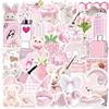 50 Pcs Cartoon Pink Gentle Aesthetic Stickers for Decorating Guitar Notebook Luggage DIY Waterproof Girls Sticker Pack view 1