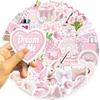 50 Pcs Cartoon Pink Gentle Aesthetic Stickers for Decorating Guitar Notebook Luggage DIY Waterproof Girls Sticker Pack view 3