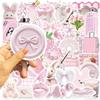 50 Pcs Cartoon Pink Gentle Aesthetic Stickers for Decorating Guitar Notebook Luggage DIY Waterproof Girls Sticker Pack view 4