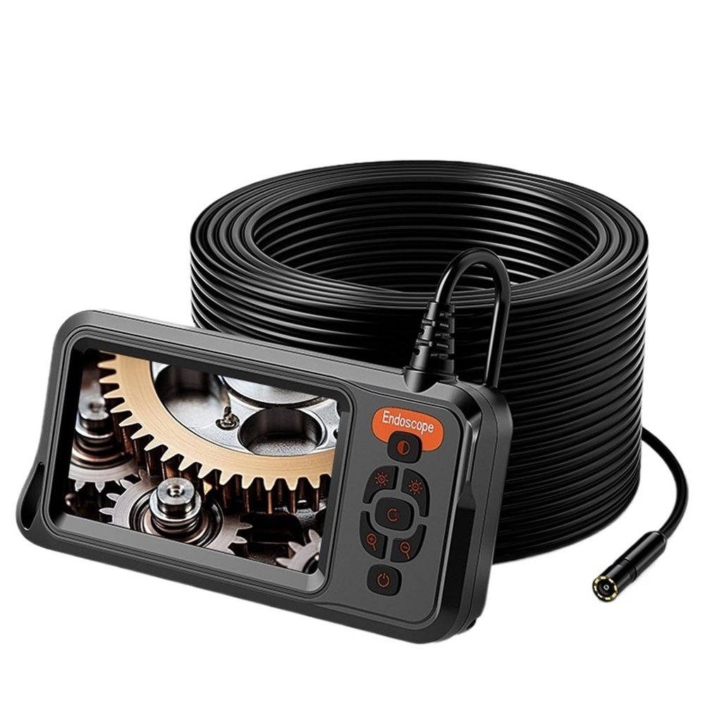 4.3'' IPS Screen Industrial Endoscope 8mm IP67 Waterproof Borescope Camera 1080P Inspection Camera for Auto Motorcycle Piping(10m)