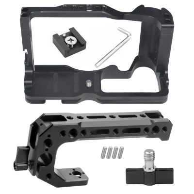 Compatible for Canon EOS M6 Mark II, Camera Cage Rig with Comfortable Grip, Top Handle & Cold Shoe Mount(Combo C)