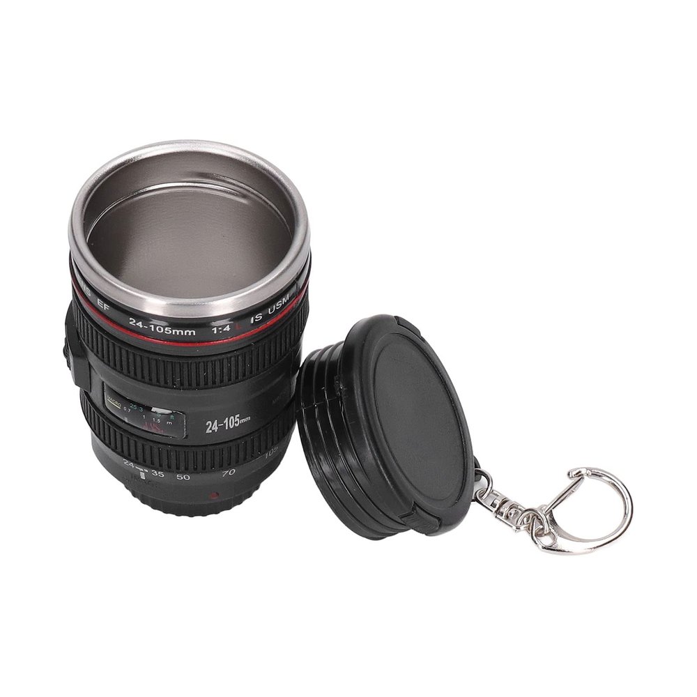 Pwshymi Camera Lens Cup Creative 100ml Stainless Steel EF 24105mm F 4.0L USM Lens Coffee Mug for Photography Lover, Bedroom Office Living Room