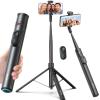 ORMOS Selfie Stick Tripod, 67 Inch Extendable, Aluminum Alloy & Silicone, Compatible with All Cell Phones, Auto Open Tripod Stand with Remote, Rotatable for Travel, Live Stream, Video Recording view 1