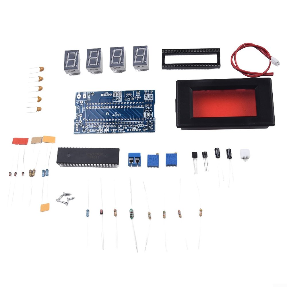 ICL7107 DC5V Digital Voltmeter Module Kit - 0-20V 0-200V Voltage Range PCB for DIY Electronics Learning and Soldering Practice, Red Display