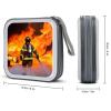 RLDOBOFE Firefighter Fireman Flame CD Case Holder Hard Plastic DVD Disc Storage Case Holder DVDs Wallet Holders with Zipper Disc Cases Storage Binder CD/DVD Case Wallet for Car Home Office Travel view 2