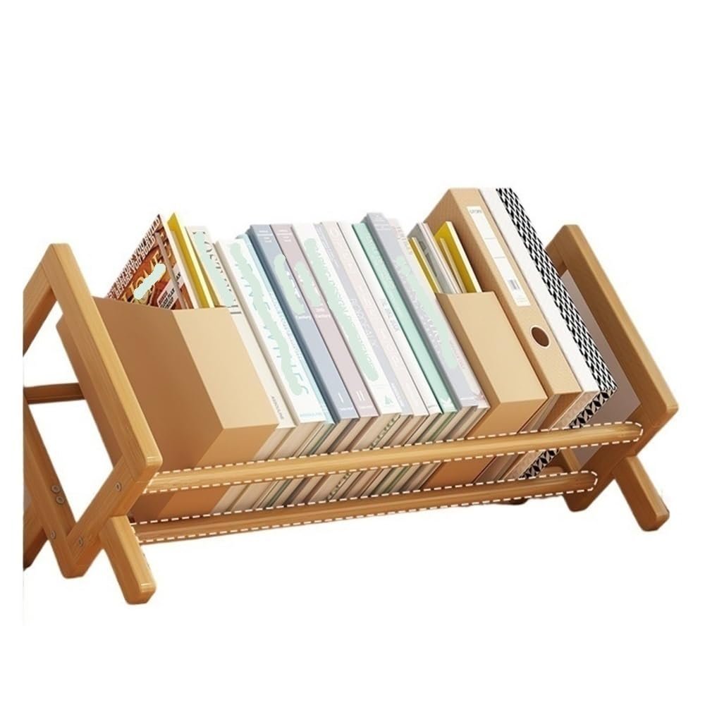 AHUCPLKN Cd Rack Cd storage rack CD countertop desktop solid wood disc album display comic bookshelf(Medium)