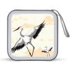 RLDOBOFE Japanese Crane1 CD Case Holder Hard Plastic DVD Disc Storage Case Holder DVDs Wallet Holders with Zipper Disc Cases Storage Binder CD/DVD Case Wallet for Car Home Office Travel view 1