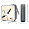 RLDOBOFE Japanese Crane1 CD Case Holder Hard Plastic DVD Disc Storage Case Holder DVDs Wallet Holders with Zipper Disc Cases Storage Binder CD/DVD Case Wallet for Car Home Office Travel view 2