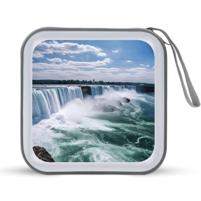 RLDOBOFE Niagara Falls CD Case Holder Hard Plastic DVD Disc Storage Case Holder DVDs Wallet Holders with Zipper Disc Cases Storage Binder CD/DVD Case Wallet for Car Home Office Travel