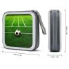 Green Grass Field Soccer Playground The Ball CD Case Holder Hard Plastic DVD Disc Storage Case Holder DVDs Wallet Holders with Zipper Disc Cases Storage Binder CD/DVD Case Wallet for Car Home Office T view 2