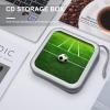 Green Grass Field Soccer Playground The Ball CD Case Holder Hard Plastic DVD Disc Storage Case Holder DVDs Wallet Holders with Zipper Disc Cases Storage Binder CD/DVD Case Wallet for Car Home Office T view 4
