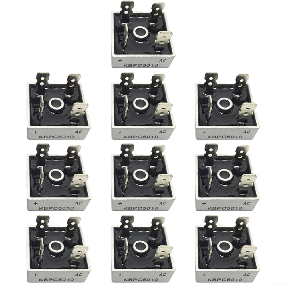 KBPC5010 Diode 50A 1000V Bridge Rectifier Power Rectifier Diode 10 Pack High Current Square Bridge Rectifier Stack for Industrial Applications