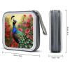 RLDOBOFE Peacock Flowers CD Case Holder Hard Plastic DVD Disc Storage Case Holder DVDs Wallet Holders with Zipper Disc Cases Storage Binder CD/DVD Case Wallet for Car Home Office Travel view 2