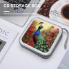 RLDOBOFE Peacock Flowers CD Case Holder Hard Plastic DVD Disc Storage Case Holder DVDs Wallet Holders with Zipper Disc Cases Storage Binder CD/DVD Case Wallet for Car Home Office Travel view 4