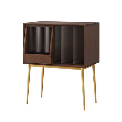 AHUCPLKN Cd Rack Record storage rack cabinet metal movable sliding door