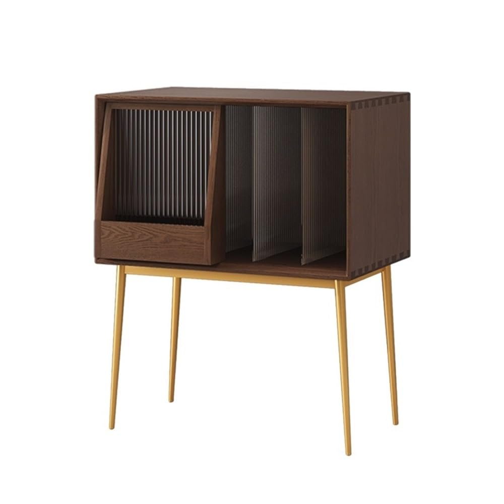 AHUCPLKN Cd Rack Record storage rack cabinet metal movable sliding door